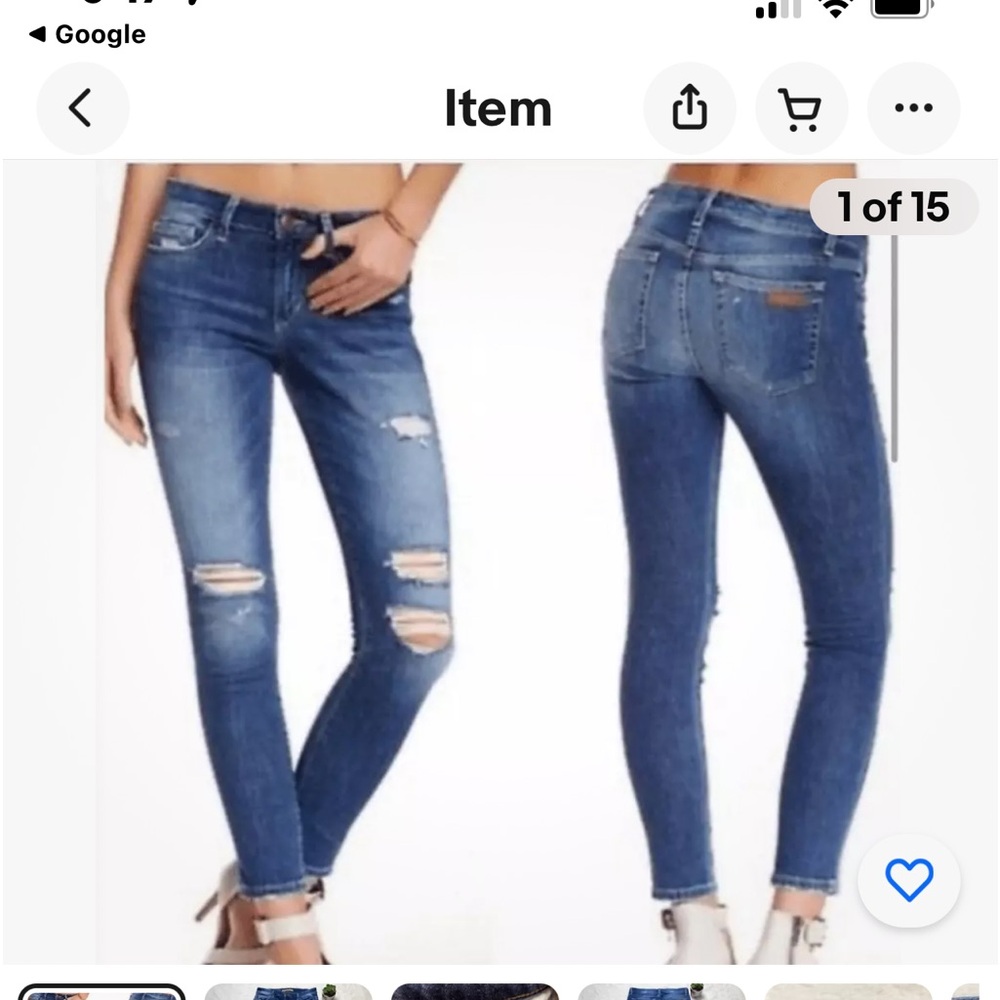 Pre- owned Joe’s  midrise straight-leg ripped “Keagan” distressed Jeans. sz. 29